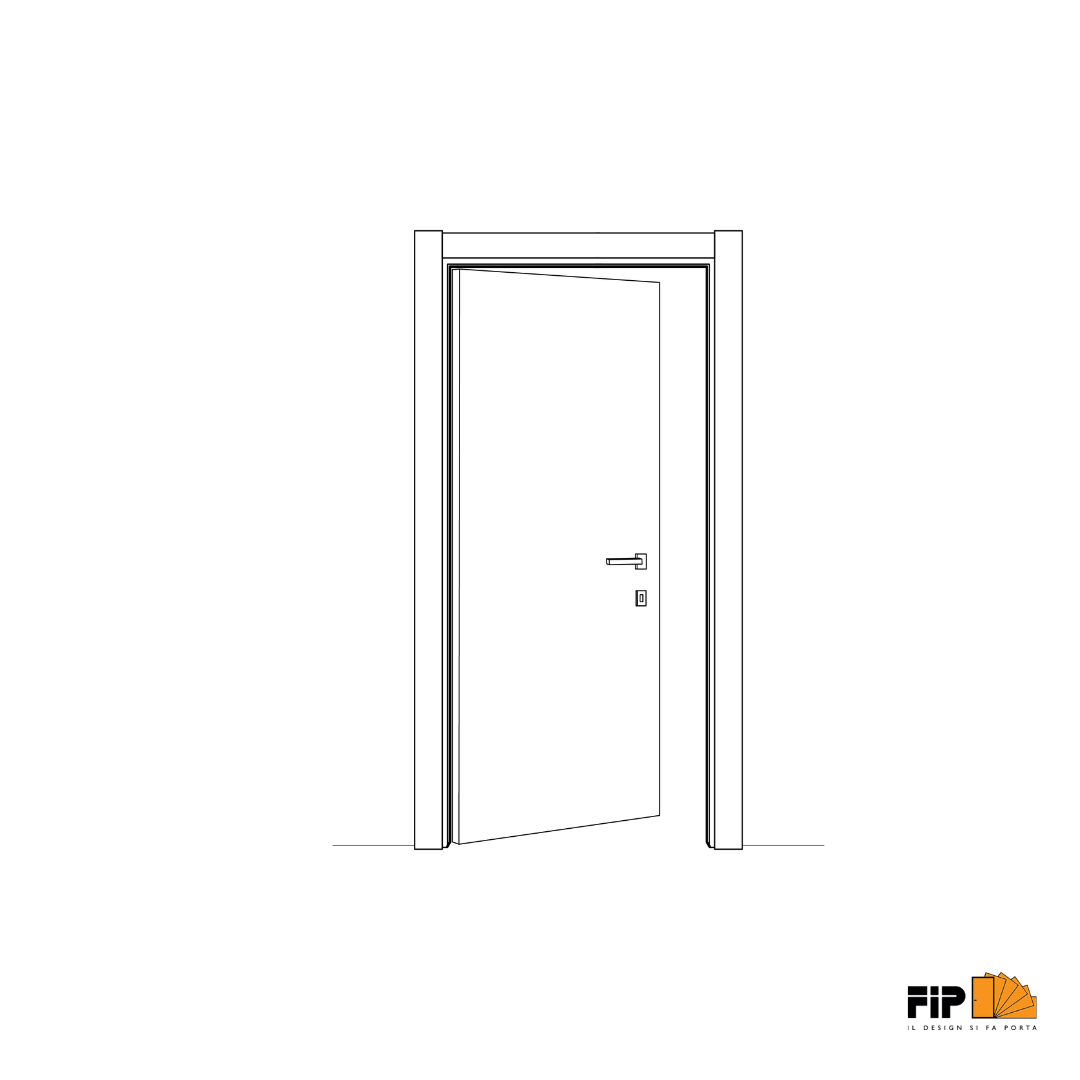 Schema di apertura: porta battente, FIP Porte