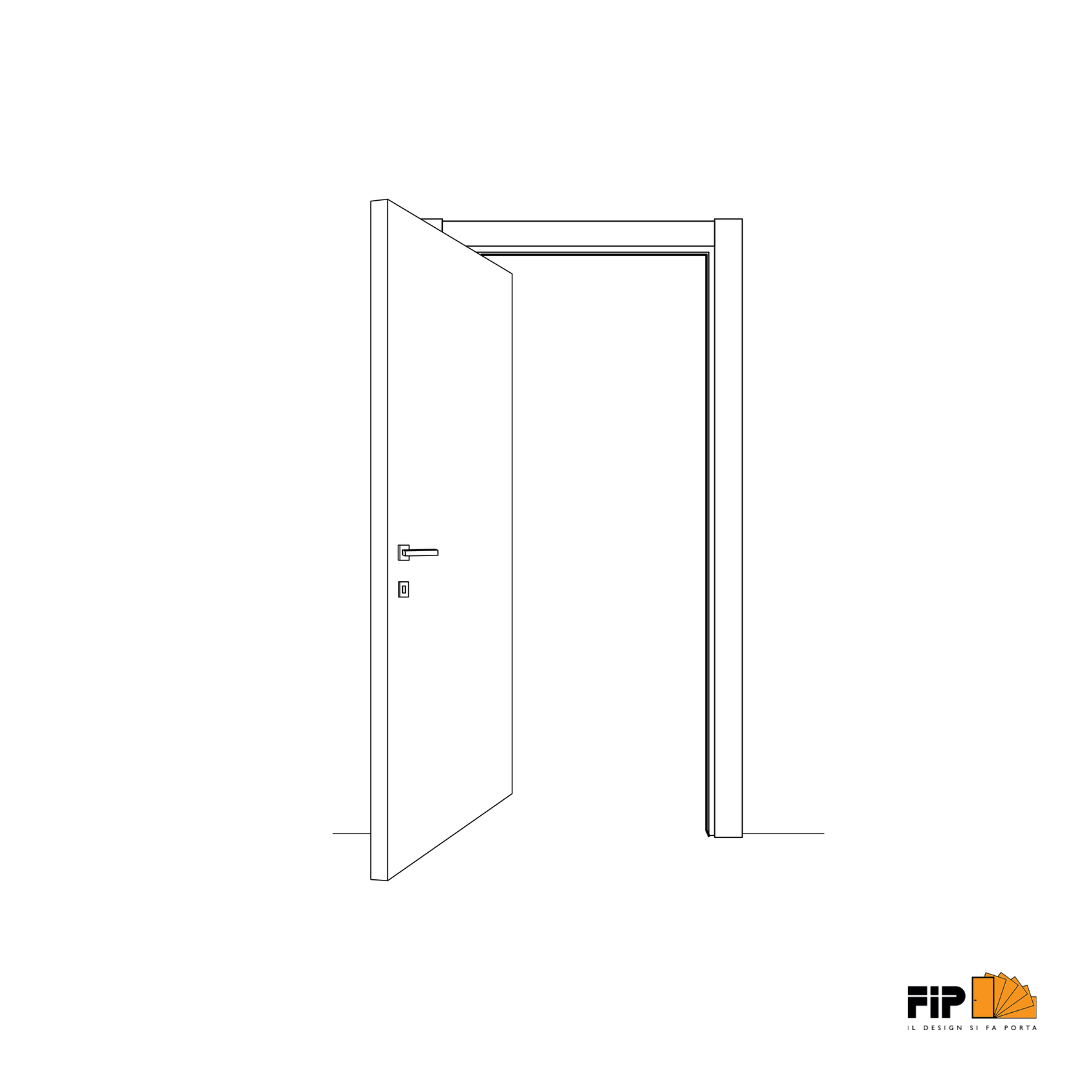 Schema di apertura: porta rototraslante, FIP Porte