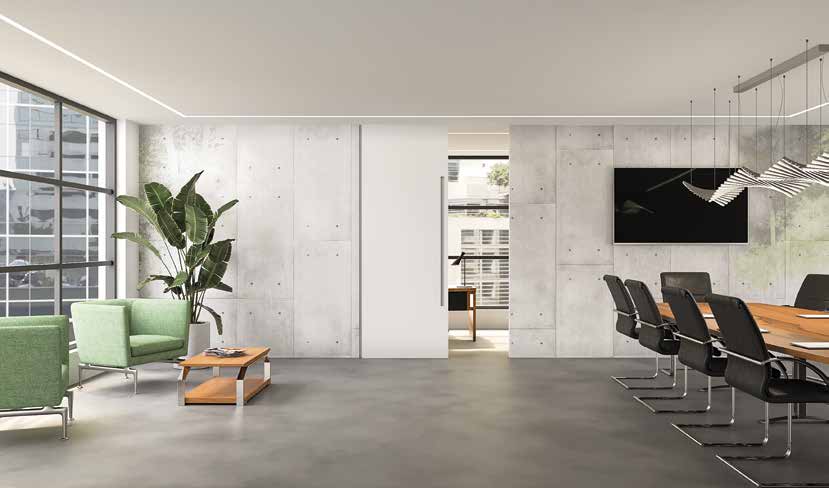 1 fixed leaf + 1 sliding leaf — open wall