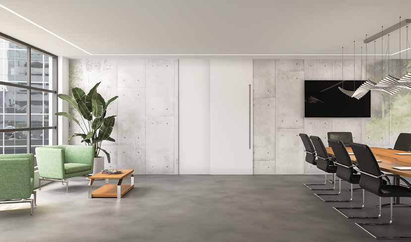 1 fixed leaf + 1 sliding leaf — closed wall