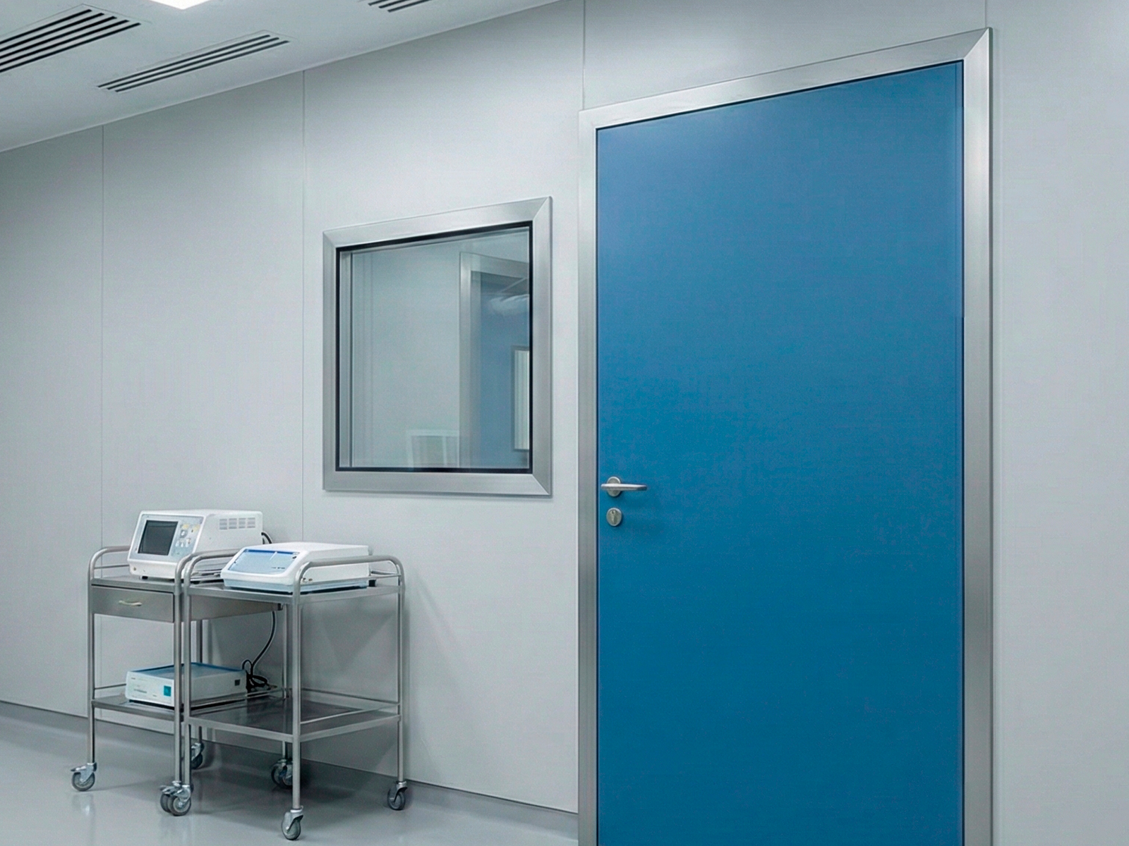 Radiation-shielded, X-ray-proof viewing window with frame FIP