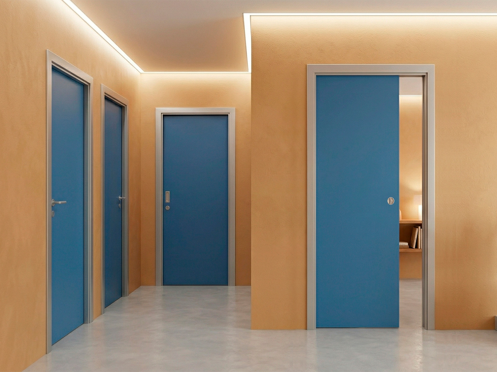 Plastic laminate door with frame aluminum FIP