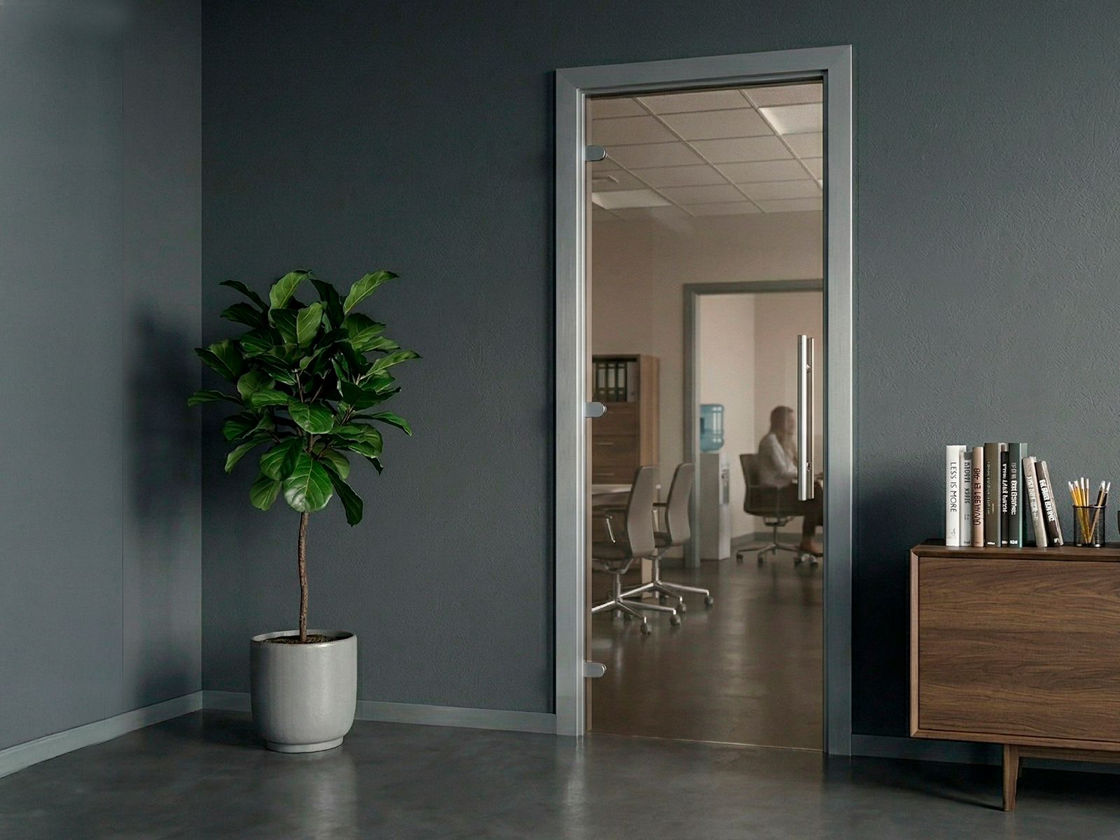 Glass door with frame aluminum FIP Porte