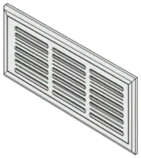 Griglia d’aerazione in alluminio, disegno prospettico, FIP Porte