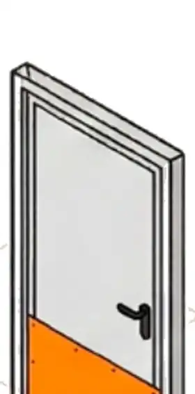 Lavorazione: piastre in alluminio h 40 cm, porte tecniche FIP Porte