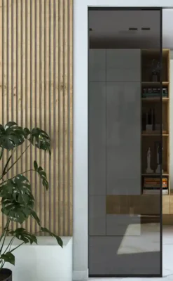 Leaf hinged profile FIP Porte, with tinted glass