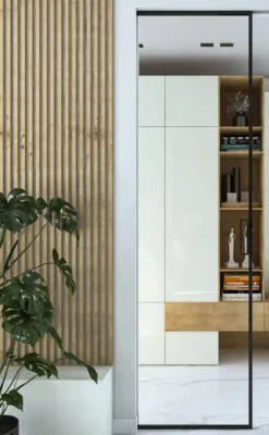 Leaf hinged profile FIP Porte, with clear glass