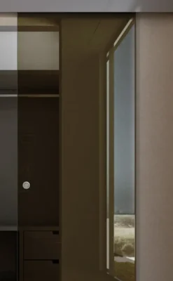 Porta Full Glass FIP Porte, sistema Compact, vetro bronzo