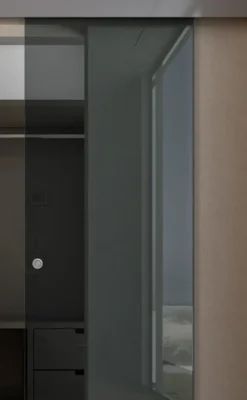 Porta Full Glass FIP Porte, sistema Compact, vetro fumé