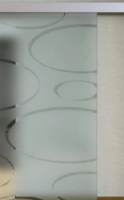 Porta Full Glass FIP Porte, vetro inciso disegno Circle