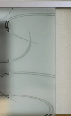 Porta Full Glass FIP Porte, vetro inciso disegno Curves