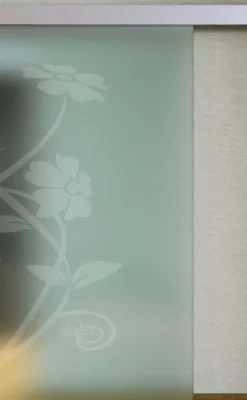 Porta Full Glass FIP Porte, vetro inciso disegno Flower Two