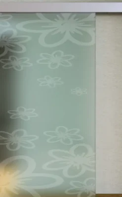 Porta Full Glass FIP Porte, vetro inciso disegno Margherita