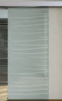 Porta Full Glass FIP Porte, vetro inciso disegno Onde