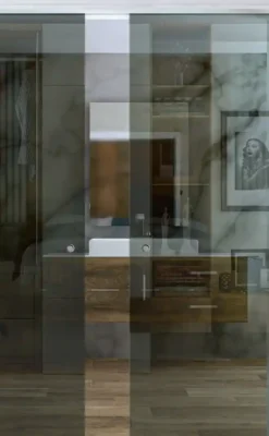 Porta Full Glass FIP Porte doppia anta a scomparsa, vetro riflettente