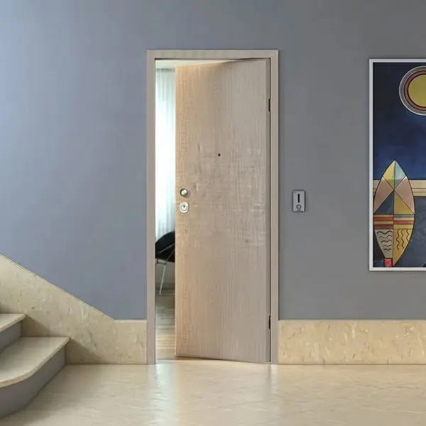 Security door with Larch finish