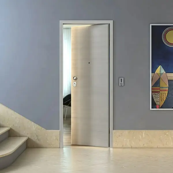 Security door in White Rosewood finish