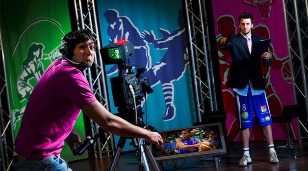 Un giocatore in uno studio televisivo