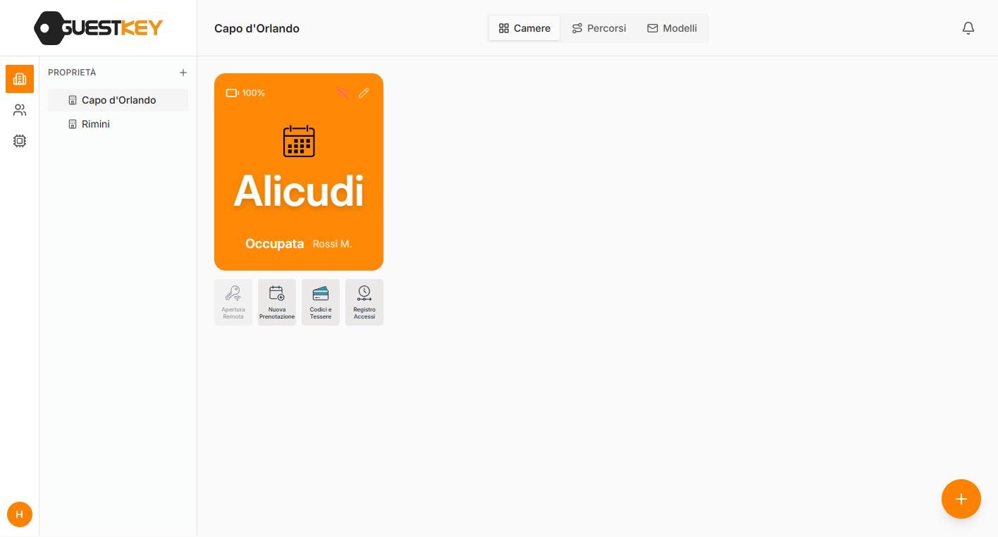 Gestionale GuestKey Cloud: ogni camera a colpo d'occhio