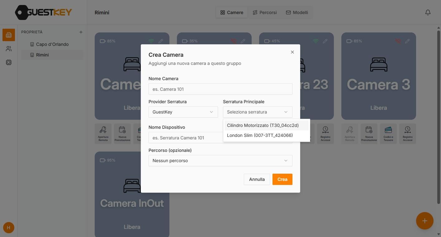 Gestionale GuestKey Cloud: aggiungere una camera