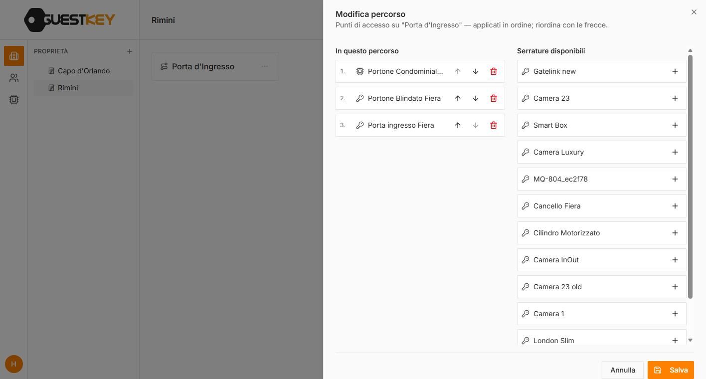 Gestionale GuestKey Cloud: comporre il percorso